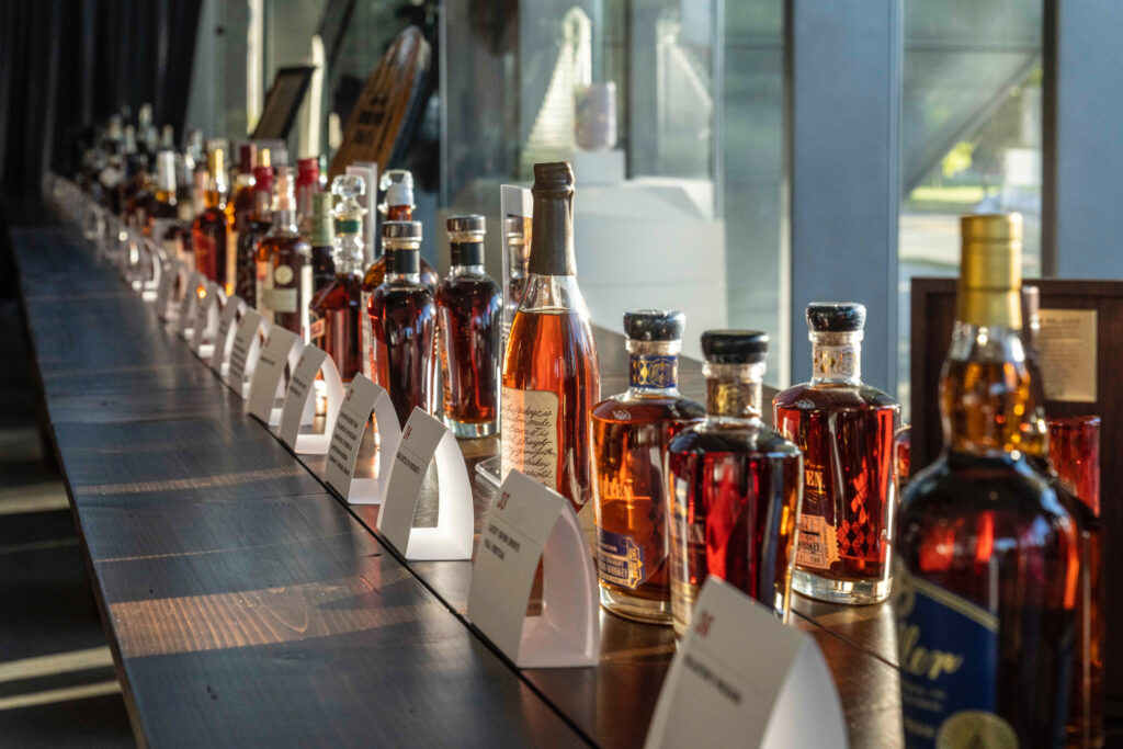 Bottles at Art of Bourbon auction
